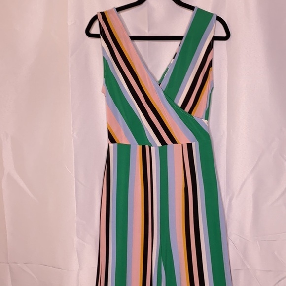 Bar III Striped Surplice-Neck Jumpsuit - Picture 4 of 9